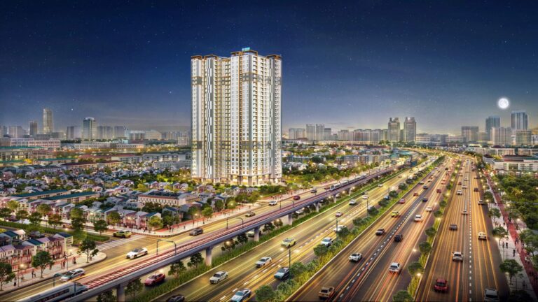 Phối cảnh ban đêm căn hộ Diamond Boulevard mặt tiền Quốc lộ 13