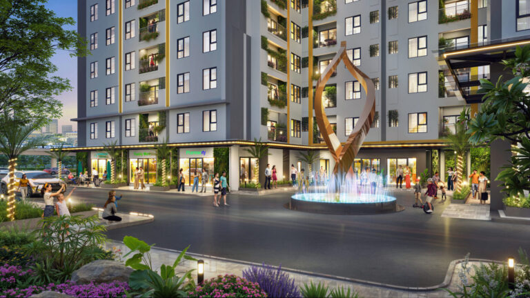 Sân đón và đài phun nước dự án Diamond Boulevard Thuận Giao