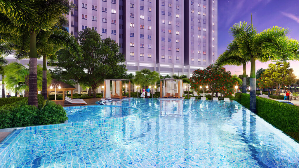 Hồ bơi nội khu căn hộ Marina Tower