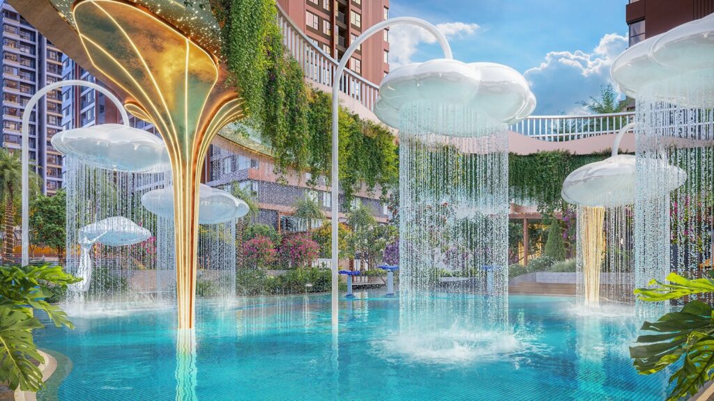 Khu vui chơi nước mây tại dự án Monrei Saigon Thuận Giao