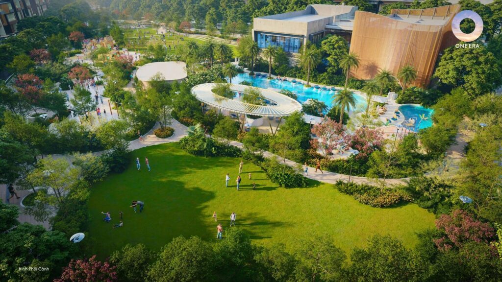Công viên và hồ bơi clubhouse trong khu đô thị One Era