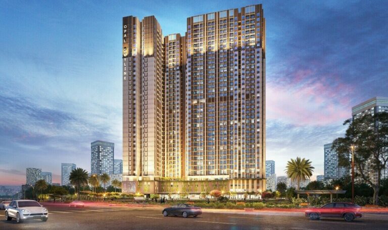 Phối cảnh mặt tiền 2 tháp căn hộ Opal Skyline 36 tầng