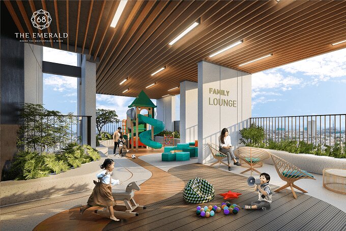 Family Lounge và khu vui chơi trẻ em trên cao tại The Emerald 68