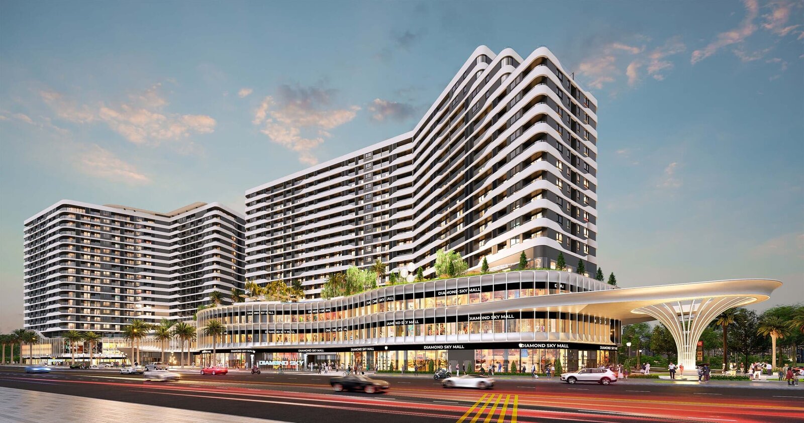 Phối cảnh tổng thể dự án Diamond Sky Vạn Phúc City